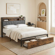 Load image into Gallery viewer, 24457-rito-queen-metal-bed-frame-grey-26060915