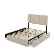 Load image into Gallery viewer, Strada Double Bed Frame with 4 Drawers - Beige