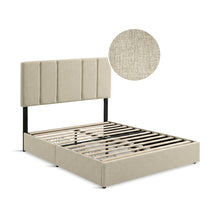 Load image into Gallery viewer, Strada Double Bed Frame with 4 Drawers - Beige