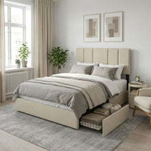 Load image into Gallery viewer, Strada Double Bed Frame with 4 Drawers - Beige