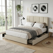 Load image into Gallery viewer, Strada Queen Bed Frame with 4 Drawers - Beige