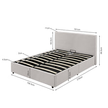Load image into Gallery viewer, Hauora Queen Gas Lift Bed Frame - Beige