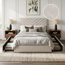 Load image into Gallery viewer, Elara Double Bed Frame with 4 Drawers - Beige