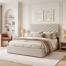 Load image into Gallery viewer, Elara Double Bed Frame with 4 Drawers - Beige