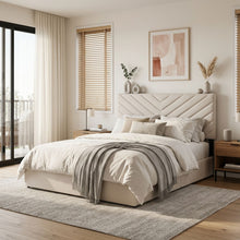 Load image into Gallery viewer, Elara Double Bed Frame with 4 Drawers - Beige