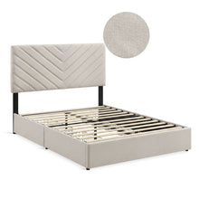 Load image into Gallery viewer, Elara Double Bed Frame with 4 Drawers - Beige