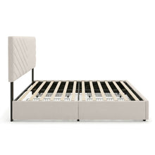 Load image into Gallery viewer, Elara Double Bed Frame with 4 Drawers - Beige