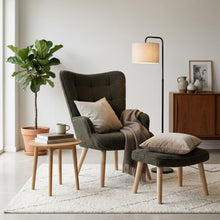 Load image into Gallery viewer, lt11077-emma-armchair-with-ottoman-dark-green-2605214