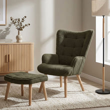 Load image into Gallery viewer, lt11077-emma-armchair-with-ottoman-dark-green-2605211