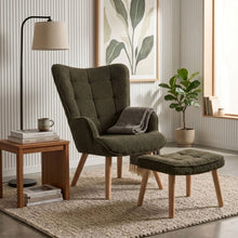 Load image into Gallery viewer, lt11077-emma-armchair-with-ottoman-dark-green-2605213