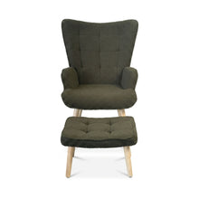 Load image into Gallery viewer, lt11077-emma-armchair-with-ottoman-dark-green-2605219