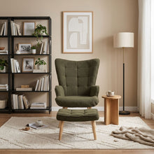 Load image into Gallery viewer, lt11077-emma-armchair-with-ottoman-dark-green-2605216