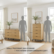 Load image into Gallery viewer, Ocala Tallboy 5 Drawer Chest Dresser - Oak