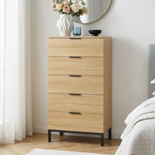 Load image into Gallery viewer, Ocala Tallboy 5 Drawer Chest Dresser - Oak