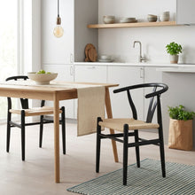 Load image into Gallery viewer, 23920-winter-rope-seat-dining-chair-wishbone-chair-replica-set-of-2-black-2606153