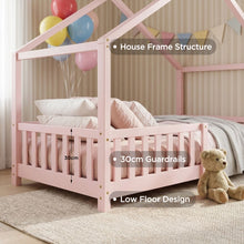 Load image into Gallery viewer, Minto Single Wooden House Bed Frame - Pink
