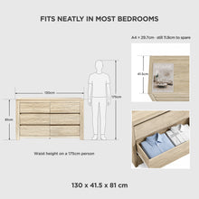 Load image into Gallery viewer, Borneo 6 Drawers Lowboy - Oak