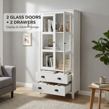 Load image into Gallery viewer, 22695-congo-display-cabinet-with-2-drawer-white-2606182