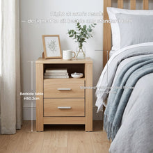 Load image into Gallery viewer, Olsen 2 Drawer Bedside Table - Oak