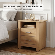 Load image into Gallery viewer, Olsen 2 Drawer Bedside Table - Oak