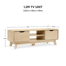 Load image into Gallery viewer, lt10518-fredy-1-2m-entertainment-unit-oak-2606182
