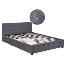 Load image into Gallery viewer, Eleanor Queen Bed Frame with 4 Drawers - Dark Grey