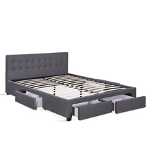 Load image into Gallery viewer, Eleanor Queen Bed Frame with 4 Drawers - Dark Grey