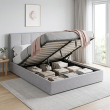 Load image into Gallery viewer, Calma Queen Gas Lift Bed Frame - Light Grey