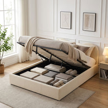 Load image into Gallery viewer, Miora Queen Gas Lift Bed Frame - Light Khaki
