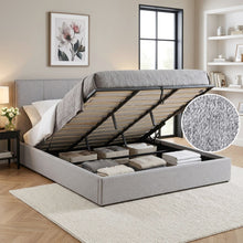 Load image into Gallery viewer, Calma Super King Gas Lift Bed Frame - Light Grey