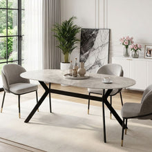 Load image into Gallery viewer, 23874-cedar-gloss-ceramic-dining-table-180-x-90cm-light-grey-black-2606221