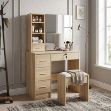 Load image into Gallery viewer, Carnation Dressing Table with Drawers Set - Oak
