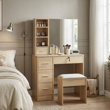 Load image into Gallery viewer, Carnation Dressing Table with Drawers Set - Oak