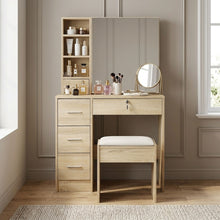 Load image into Gallery viewer, Carnation Dressing Table with Drawers Set - Oak
