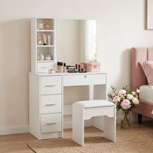 Load image into Gallery viewer, Carnation Dressing Table with Drawers Set 2pcs - White