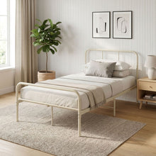 Load image into Gallery viewer, Bolt King Single Metal Bed Frame - Light Khaki