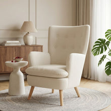 Load image into Gallery viewer, Puff Velvet Armchair - White
