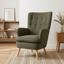Load image into Gallery viewer, Puff Velvet Armchair - Dark Green