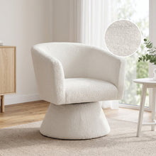 Load image into Gallery viewer, lt11099-hug-boucle-swivel-armchair-white-26062510