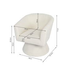 Load image into Gallery viewer, lt11099-hug-boucle-swivel-armchair-white-2606258