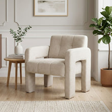 Load image into Gallery viewer, Mocha Chenille Armchair - Light Khaki