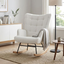 Load image into Gallery viewer, Lull Linen Rocking Armchair - White