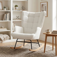 Load image into Gallery viewer, Lull Linen Rocking Armchair - White
