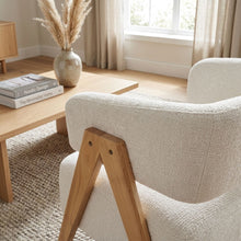 Load image into Gallery viewer, Bark Chenille Armchair - White