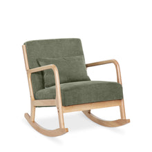 Load image into Gallery viewer, Taru Linen Rocking Armchair - Dark Green