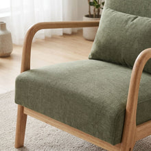 Load image into Gallery viewer, Taru Linen Rocking Armchair - Dark Green