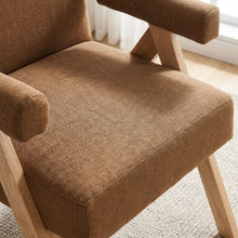 Load image into Gallery viewer, Soren Linen Armchair - Caramel Brown