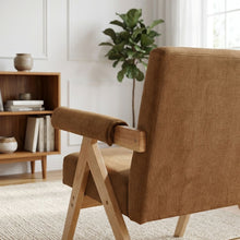 Load image into Gallery viewer, Soren Linen Armchair - Caramel Brown