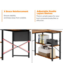 Load image into Gallery viewer, Omar Computer Corner Desk - Rustic Brown