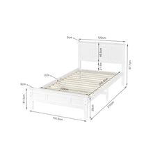 Load image into Gallery viewer, Flexa King Single Wooden Bed Frame - White